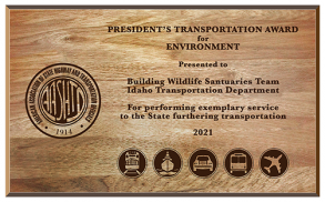 2021 AASHTO Presidents Award for Environment